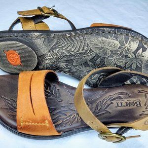 Born Ebb Handcrafted Sandals in Orange Size 7